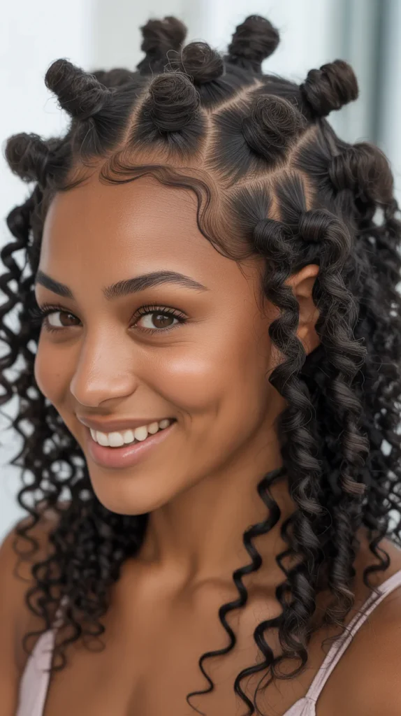 Bantu Knots with Twist-Out Base