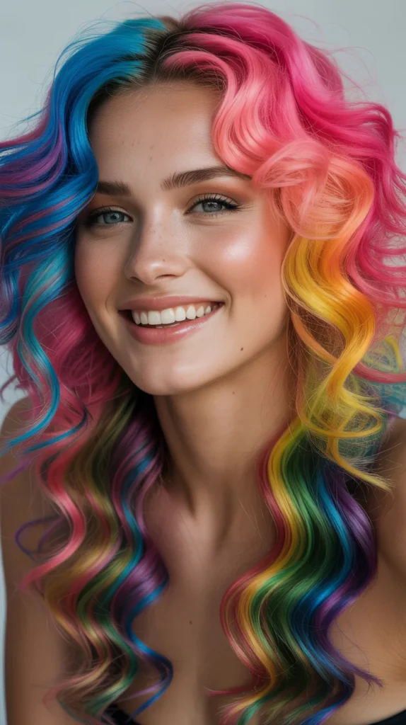  Rainbow Crimped Hair
