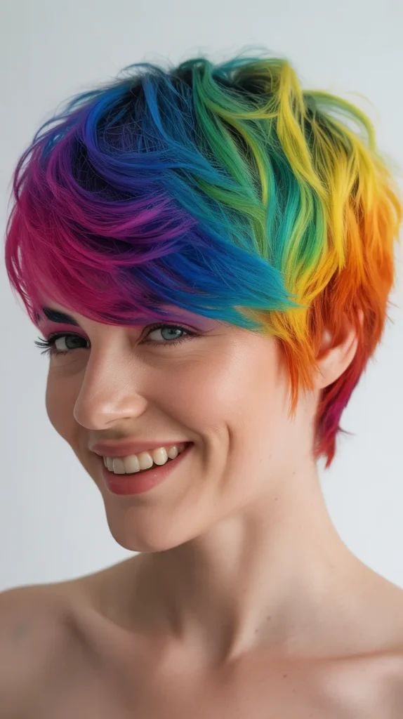 Rainbow Pixie Cut