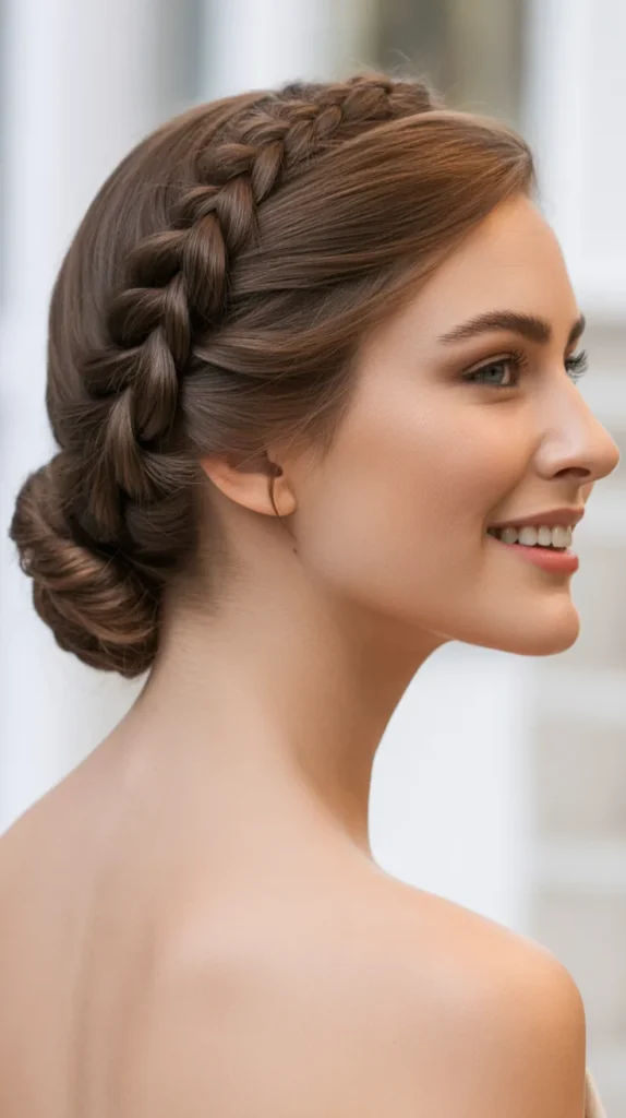 Braided Bun with Side Part