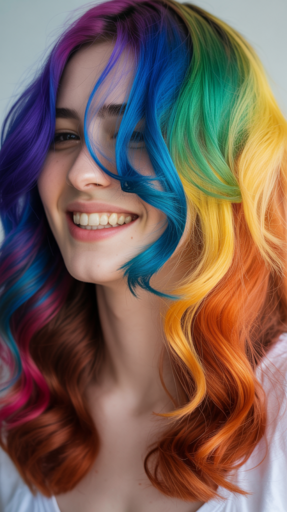 Reverse Rainbow Hair