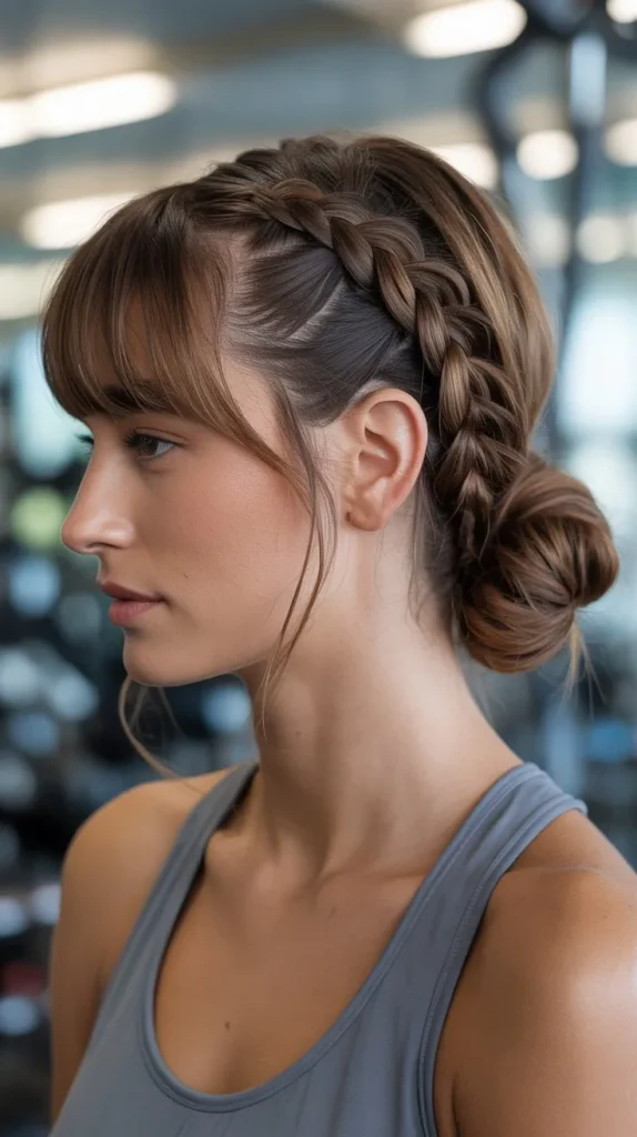 Side Braided Bangs with Low Bun