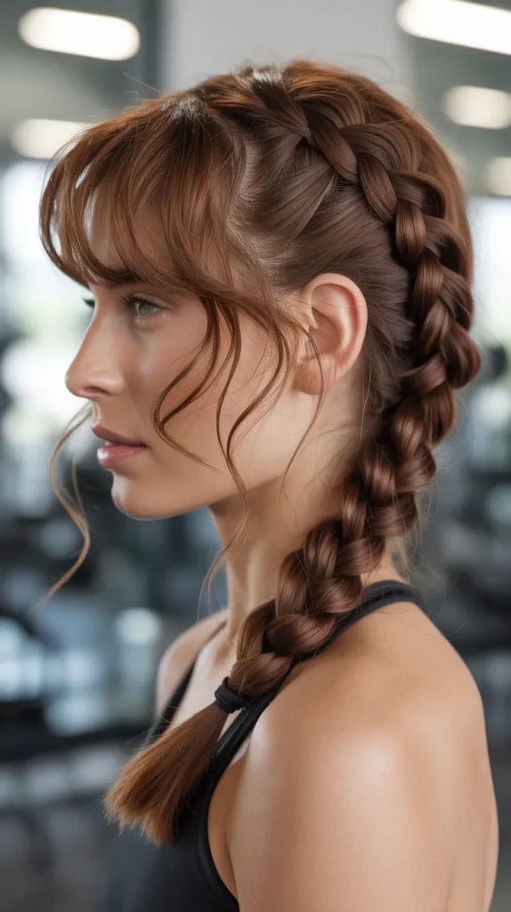 Side-Swept Bangs with French Braid