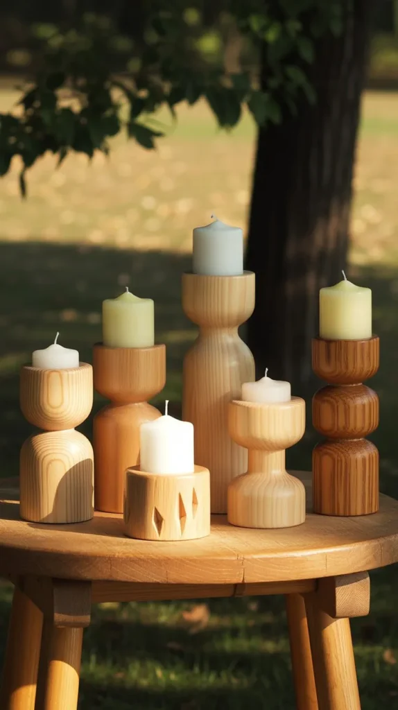 Wooden Candle Holders