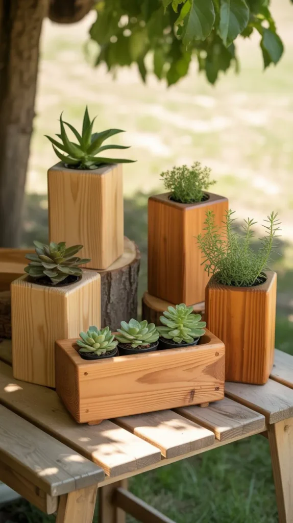  Wooden Plant Holders