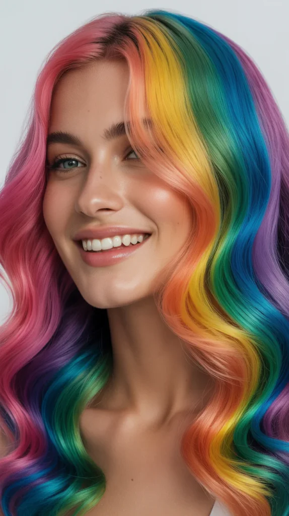 Apply Rainbow Hair Color with Shading Technique