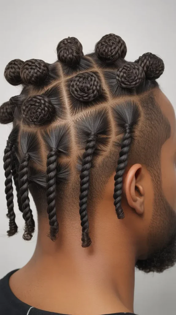 Short Two-Strand Twists with Cornrow Sides