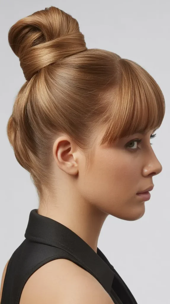 French Roll with Brushed Bangs