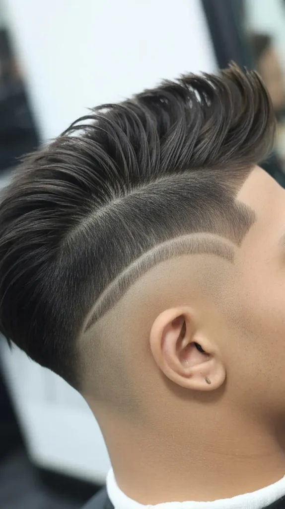 Mohawk Fade with Pompadour