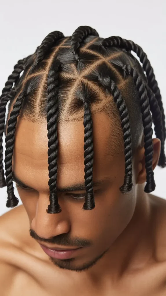 Short Two-Strand Twist Braids with Scalp Care