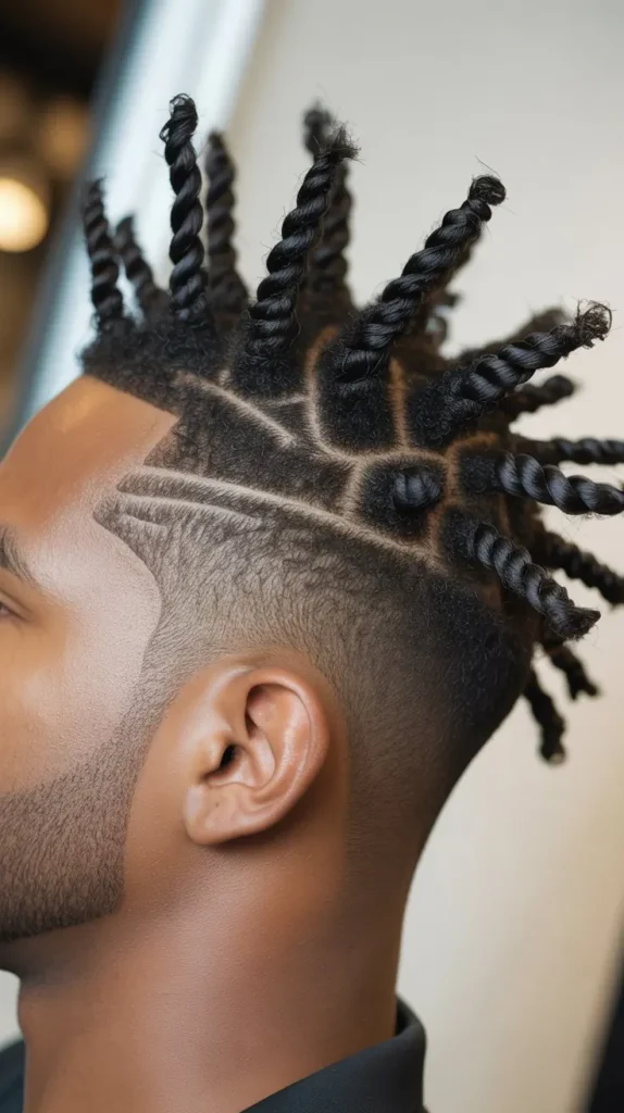 Short Twists Fauxhawk with Fade