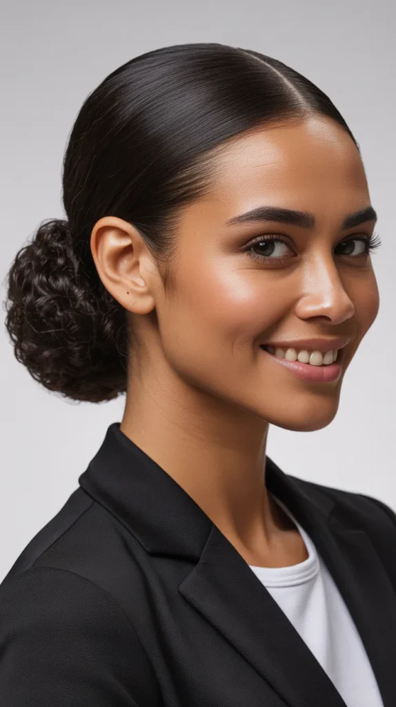 Sleek Middle Part Bun