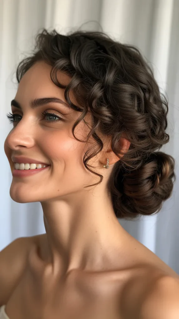 Low Chignon with Defined Curls