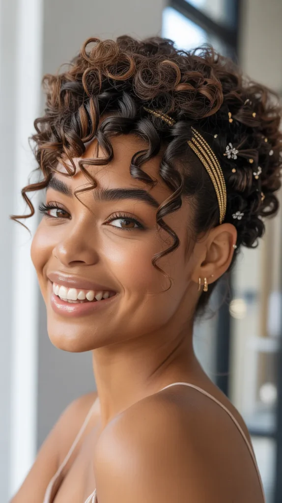 Short Curls with Accessories