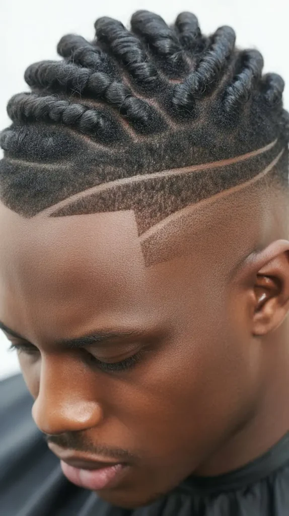 Short Twists with Fade and Side Part