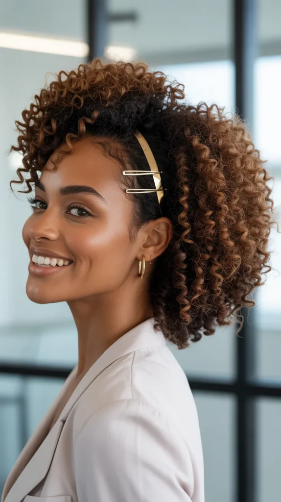 Side Part Afro with Accessories