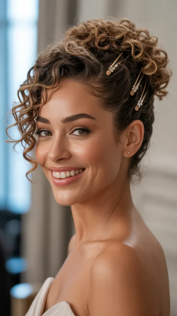 Curly Pinned Updo
