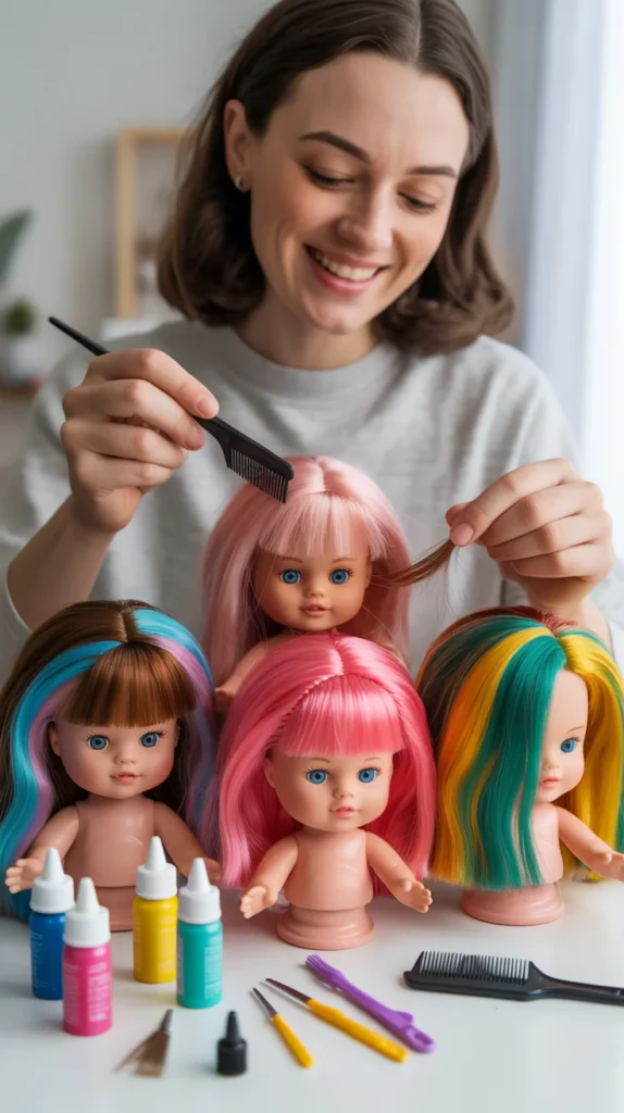 Section Doll Hair for Rainbow Coloring