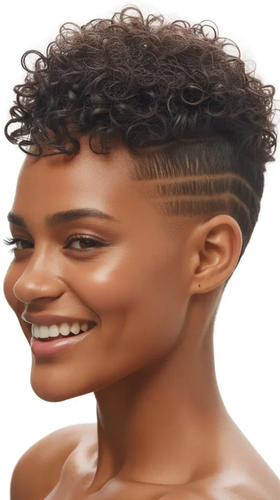 Tapered Cut with Curly Top