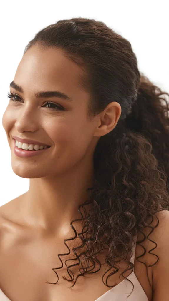 Side-Swept Half Up Ponytail