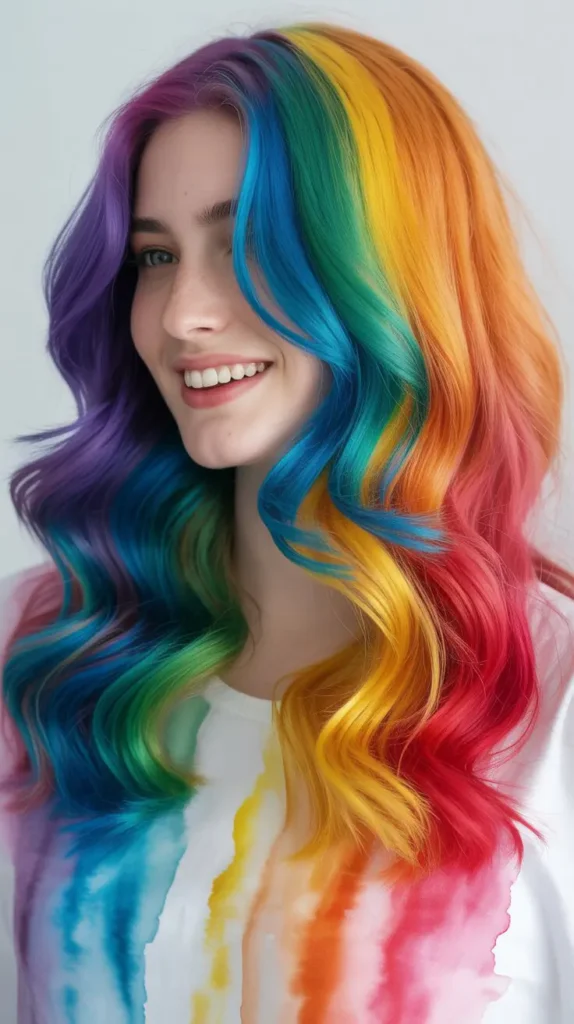 Watercolor Rainbow Hair