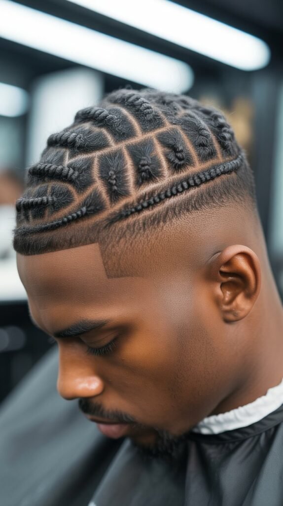  Short Twist Braids with Fade