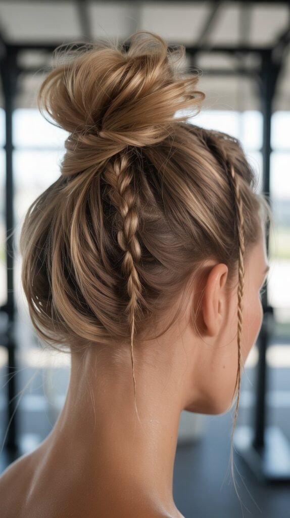 Messy Bun with Face-Framing Braids