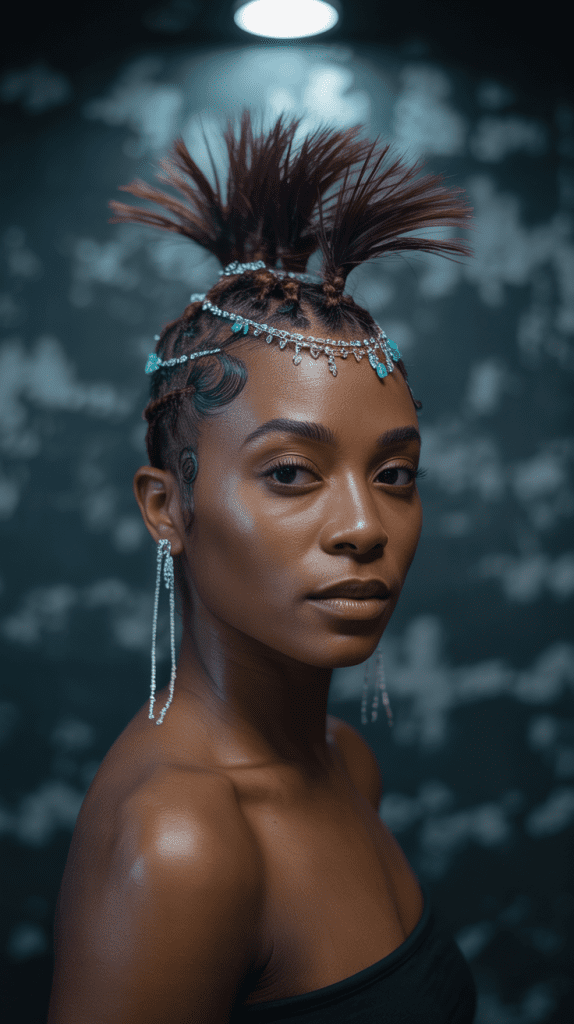 Mohawk with Hair Jewelry