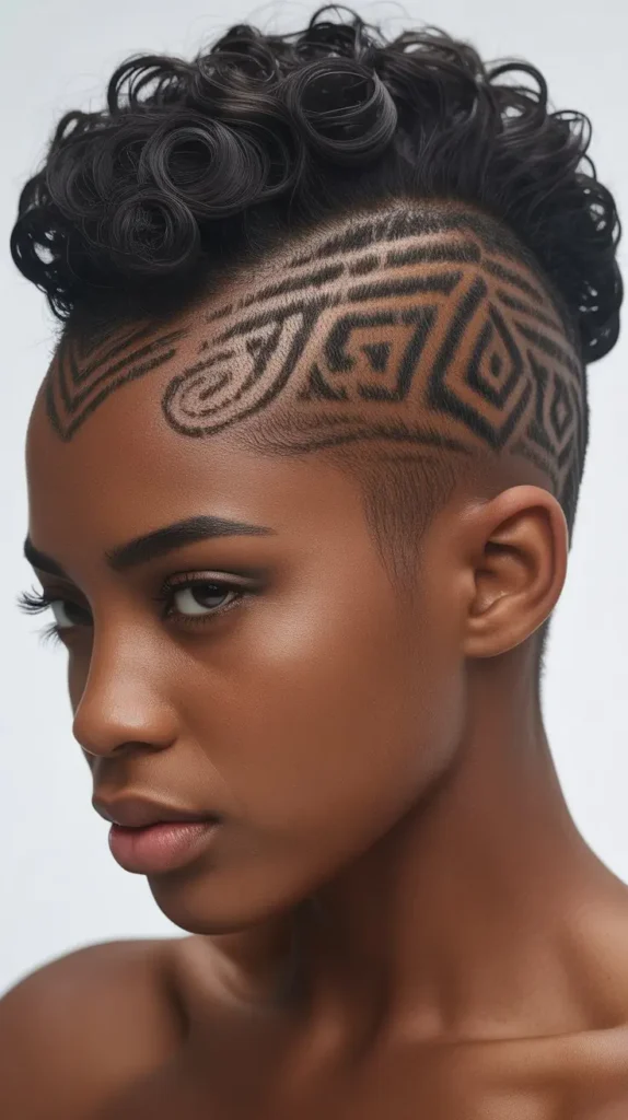 Shaved Side Mohawk with Patterns