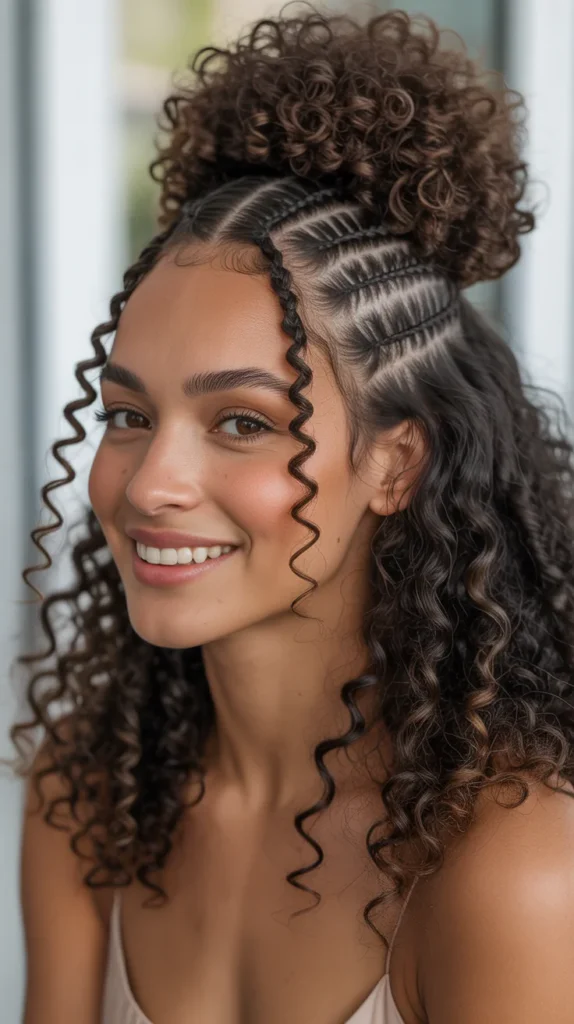 Braided Bang with Puff