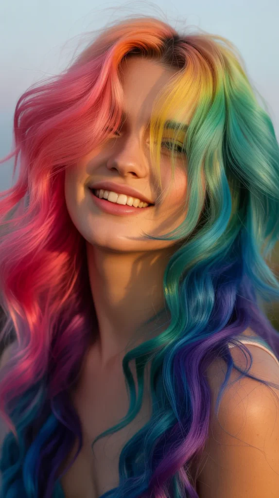 Festival Glow Rainbow Hair