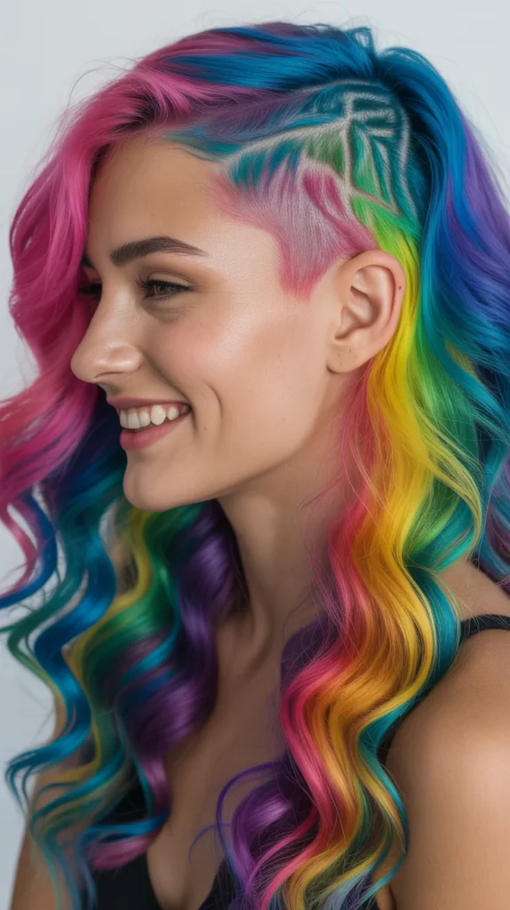 Rainbow Side Shave Design