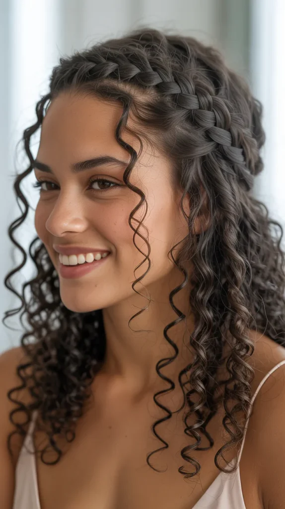 Braided Halo with Curls