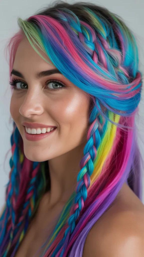 Rainbow Braided Highlights