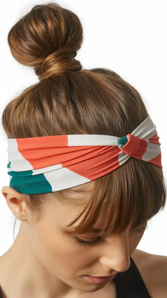 Headwrap Bangs with High Bun