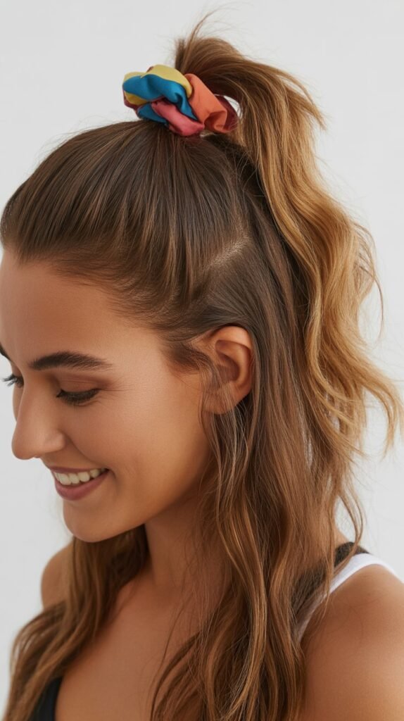  High Half Pony with Scrunchie