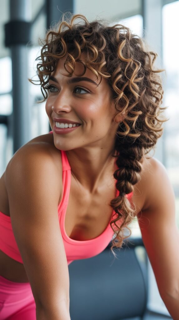 Side Braid with Defined Curls