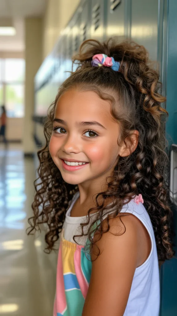 Curly Half-Up Ponytail