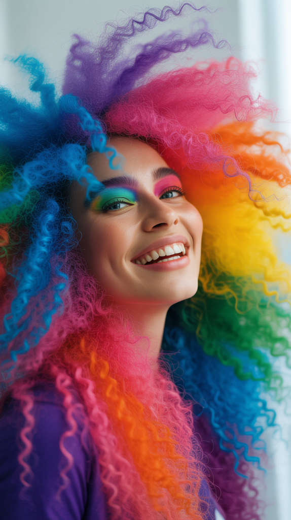  Bold Rainbow Afro