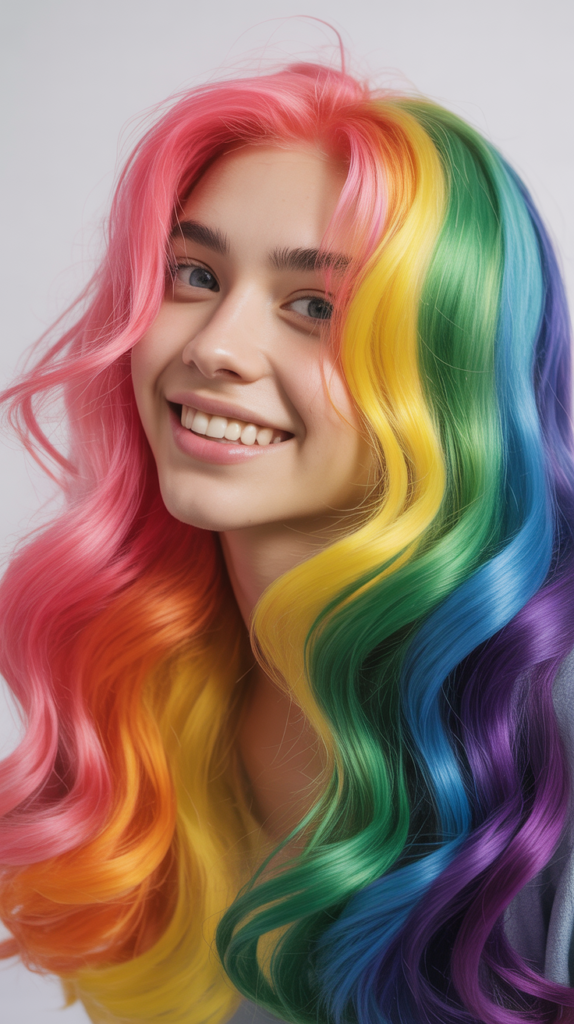 Section Hair for Gacha-Inspired Rainbow Color