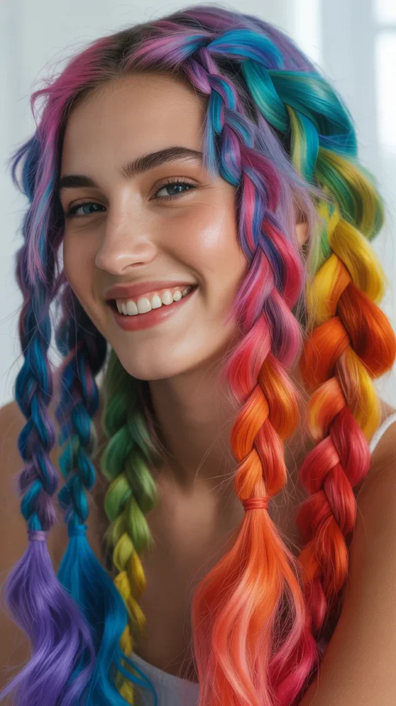 Rainbow Braided Hair