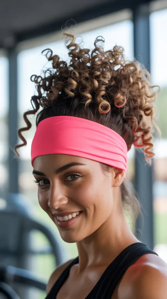 Spiral Curl Puff with Sweatband