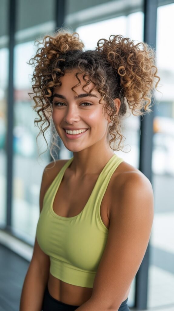 Space Buns for Curly Hair