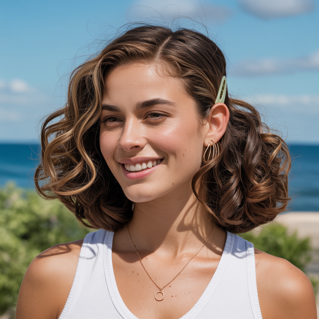 Half-Up Half-Down with Curl-enhancing Clip