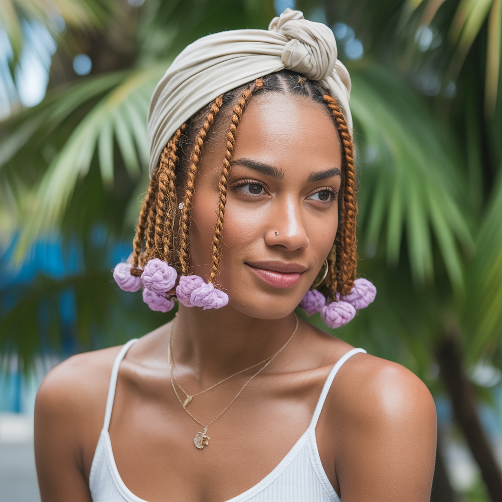 Mini Twists with Headwrap Accent