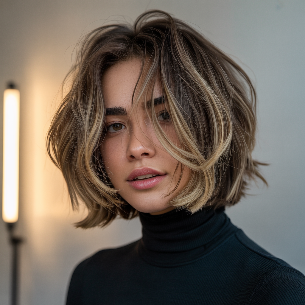  Layered Bob with Highlights