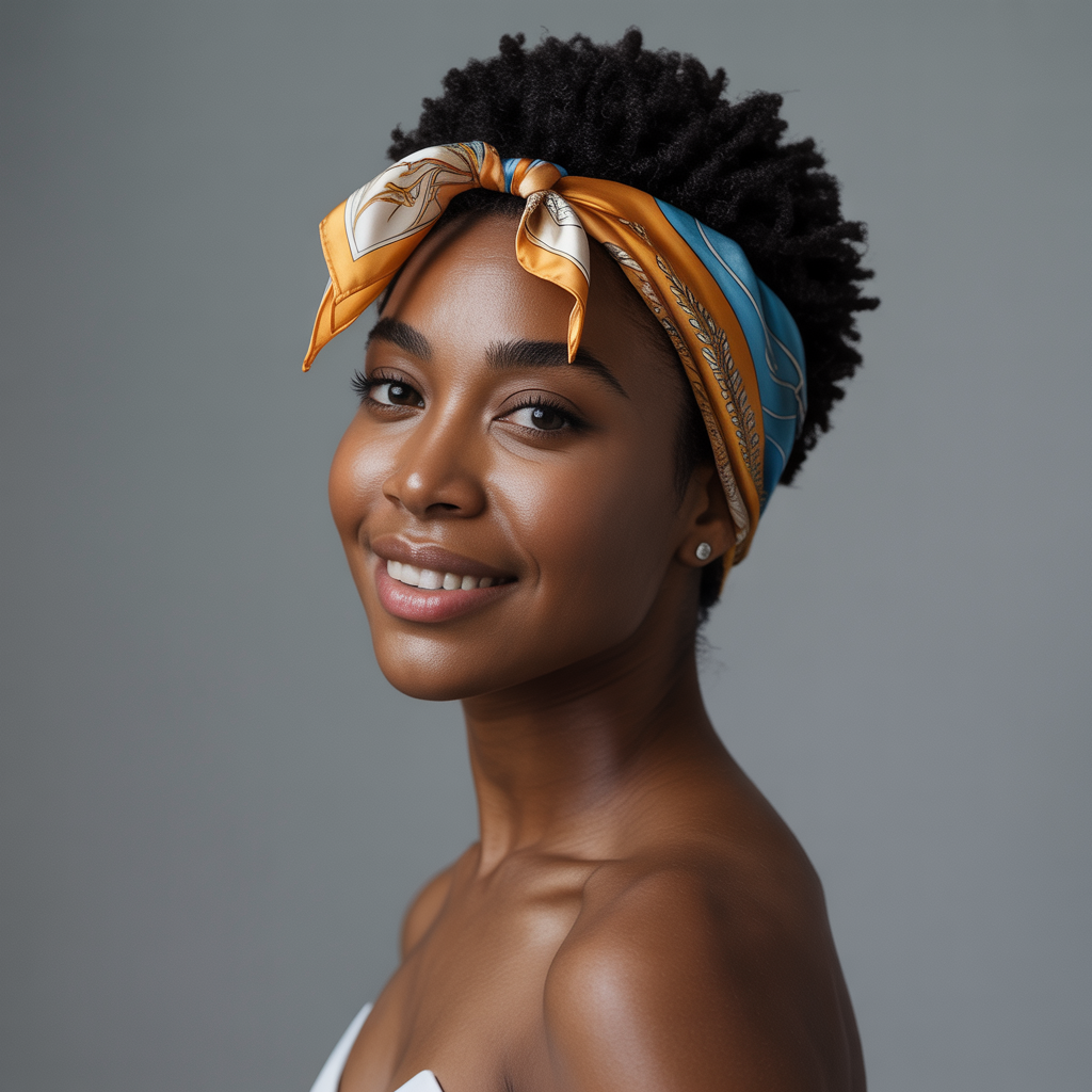 Short Fro with Hairline Scarf