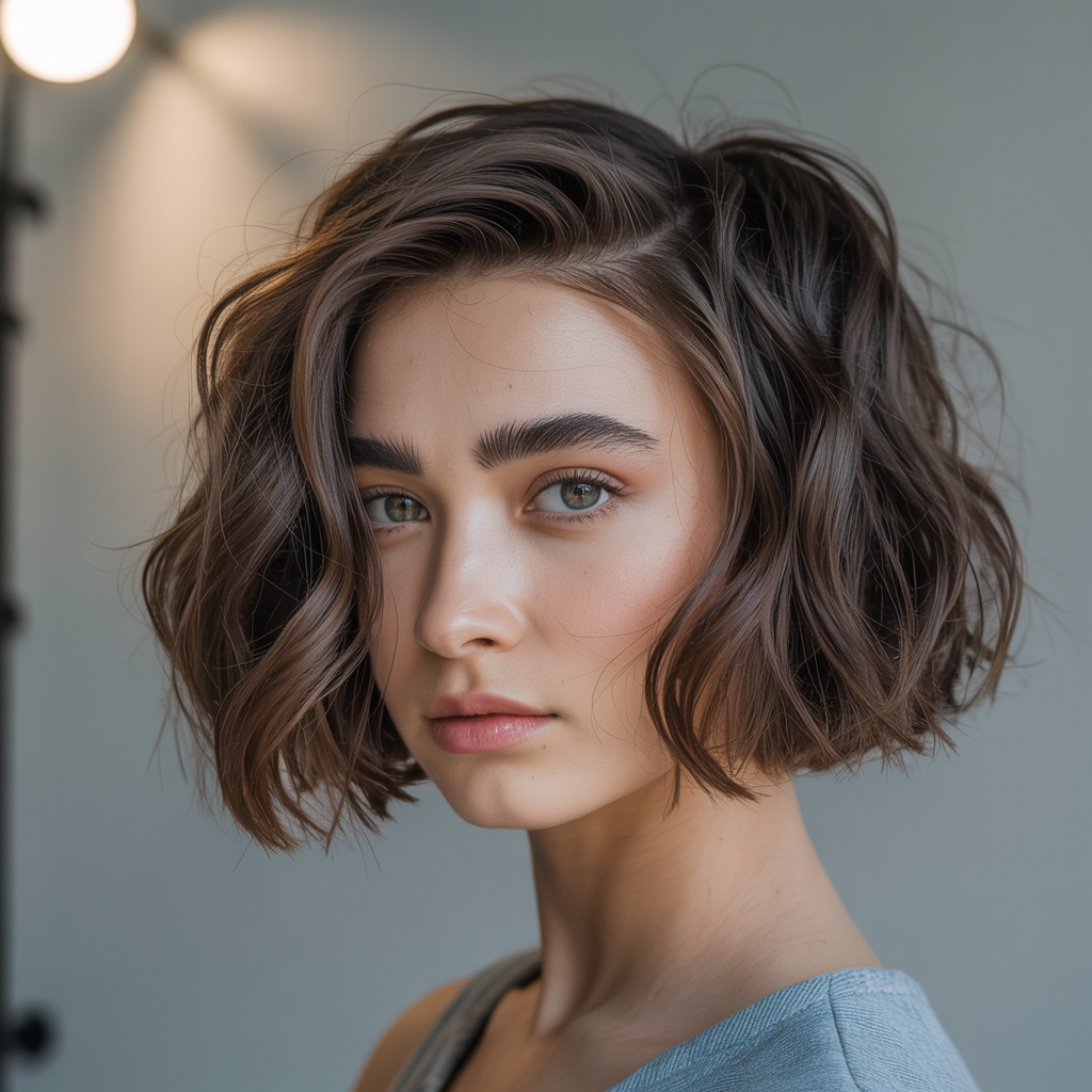Curled Choppy Bob