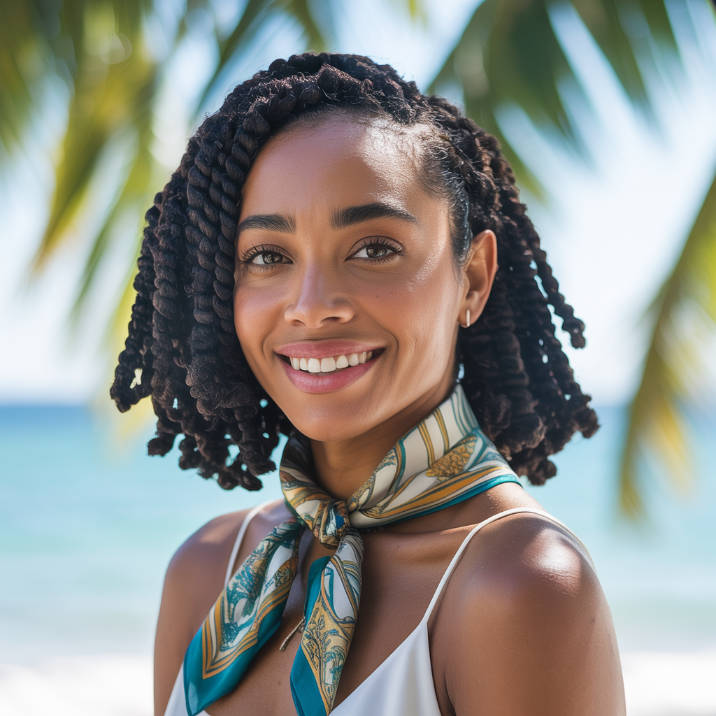 Low Twist-Out with Silk Scarf