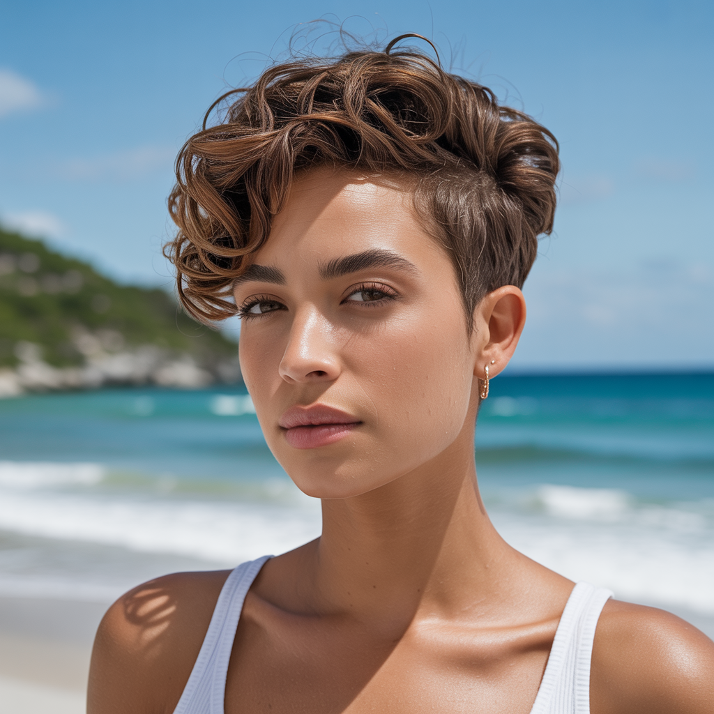 Curly Pixie with Edge Control